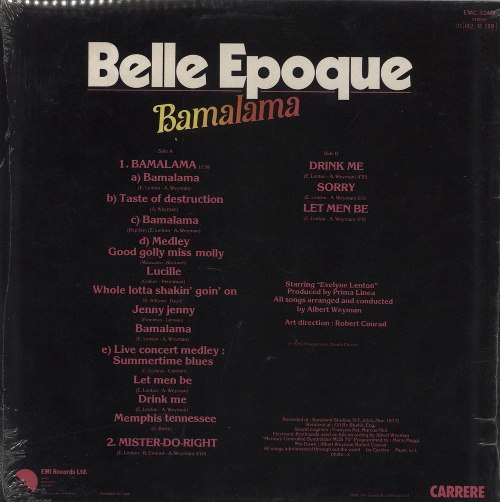 La Belle Epoque Bamalama- Open Shrink UK vinyl LP album (LP record)