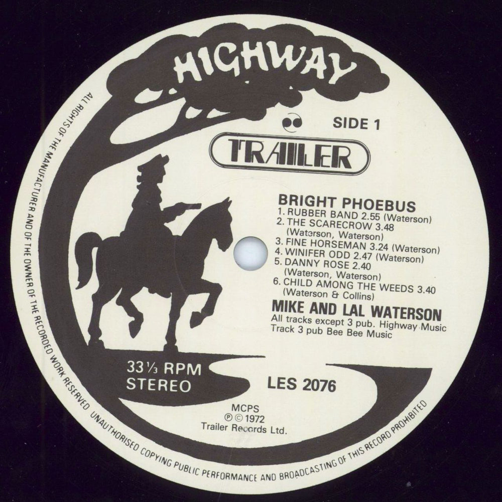 Lal & Mike Waterson Bright Phoebus - Highway Records UK vinyl LP album (LP record) L1PLPBR796830