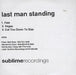 Last Man Standing Fate UK Promo CD-R acetate CD-R ACETATE