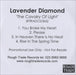 Lavender Diamond The Cavalry Of Light EP UK Promo CD-R acetate CD-R ACETATE