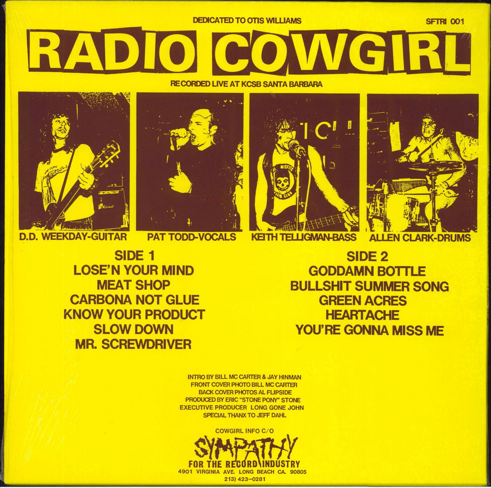 Lazy Cowgirls Radio Cowgirl + Shrink US vinyl LP album (LP record)