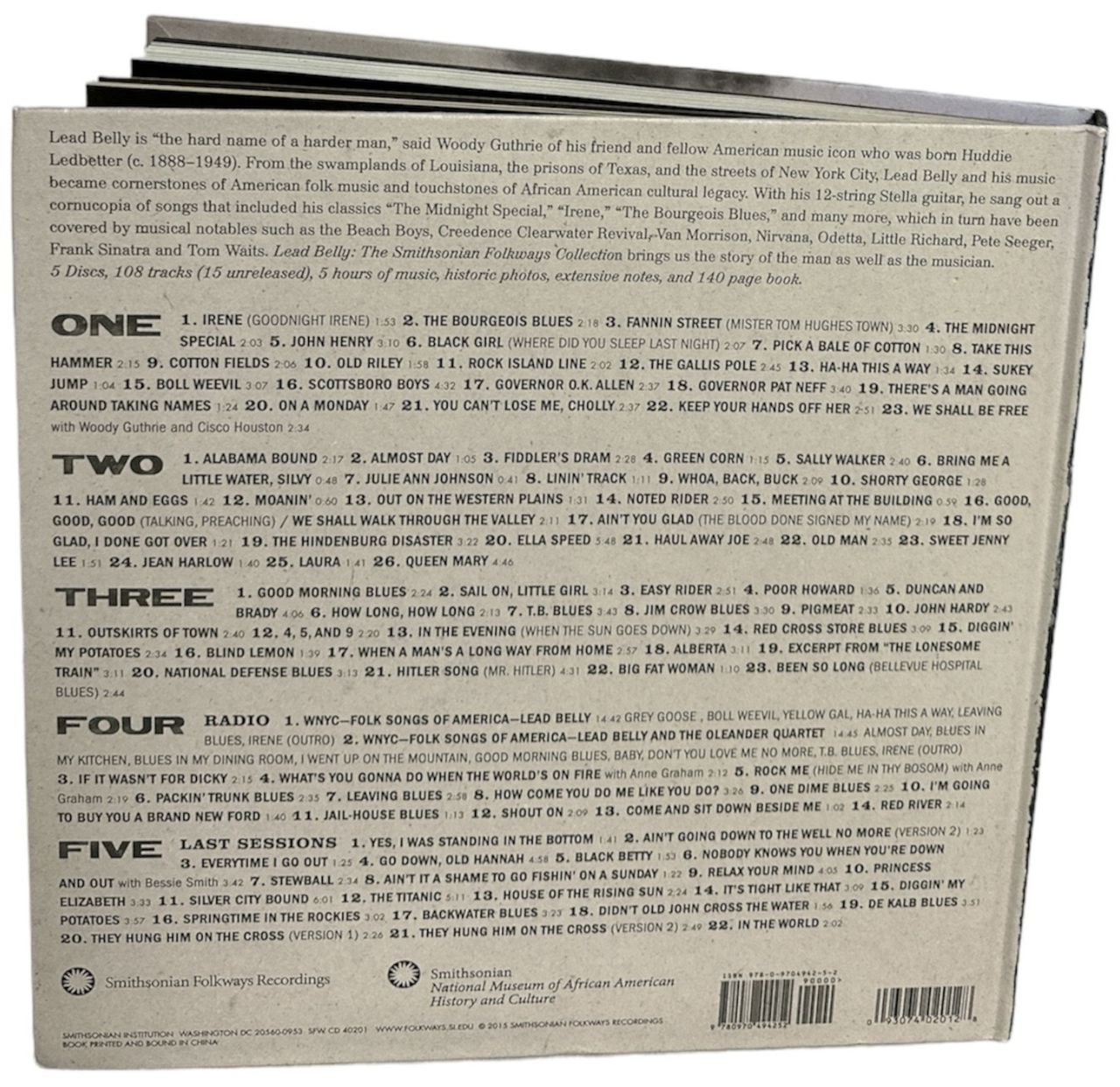 Leadbelly The Smithsonian Folkways Collection US 5CD set —