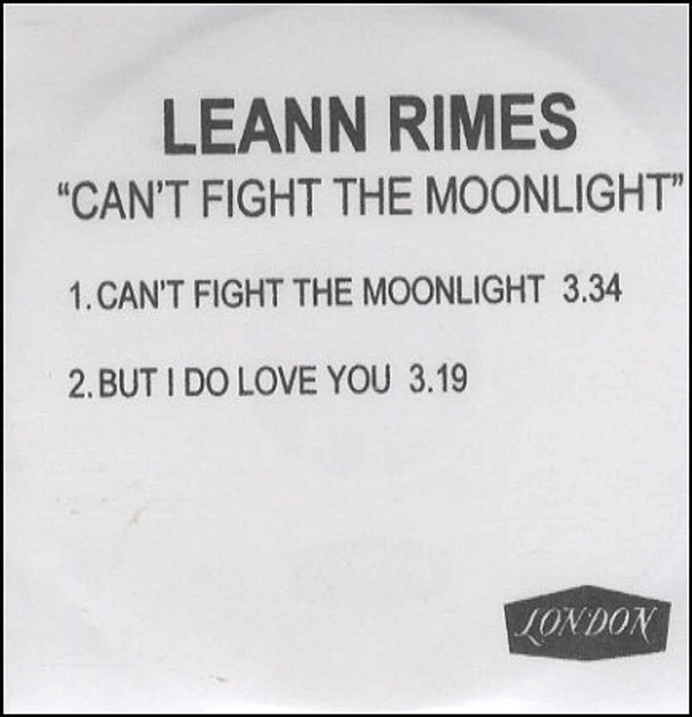 Leann Rimes Can't Fight The Moonlight UK Promo CD-R acetate CD ACETATE