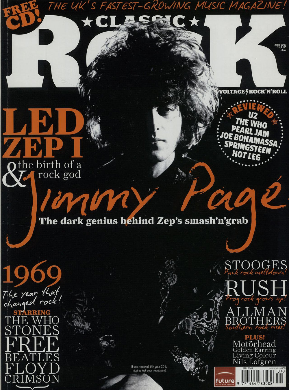 Led Zeppelin Classic Rock - April 2009 UK magazine APRIL 2009