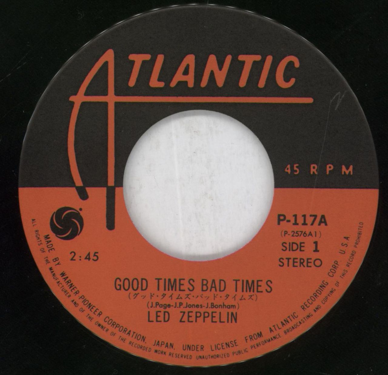 Led Zeppelin Good Times Bad Times Japanese 7