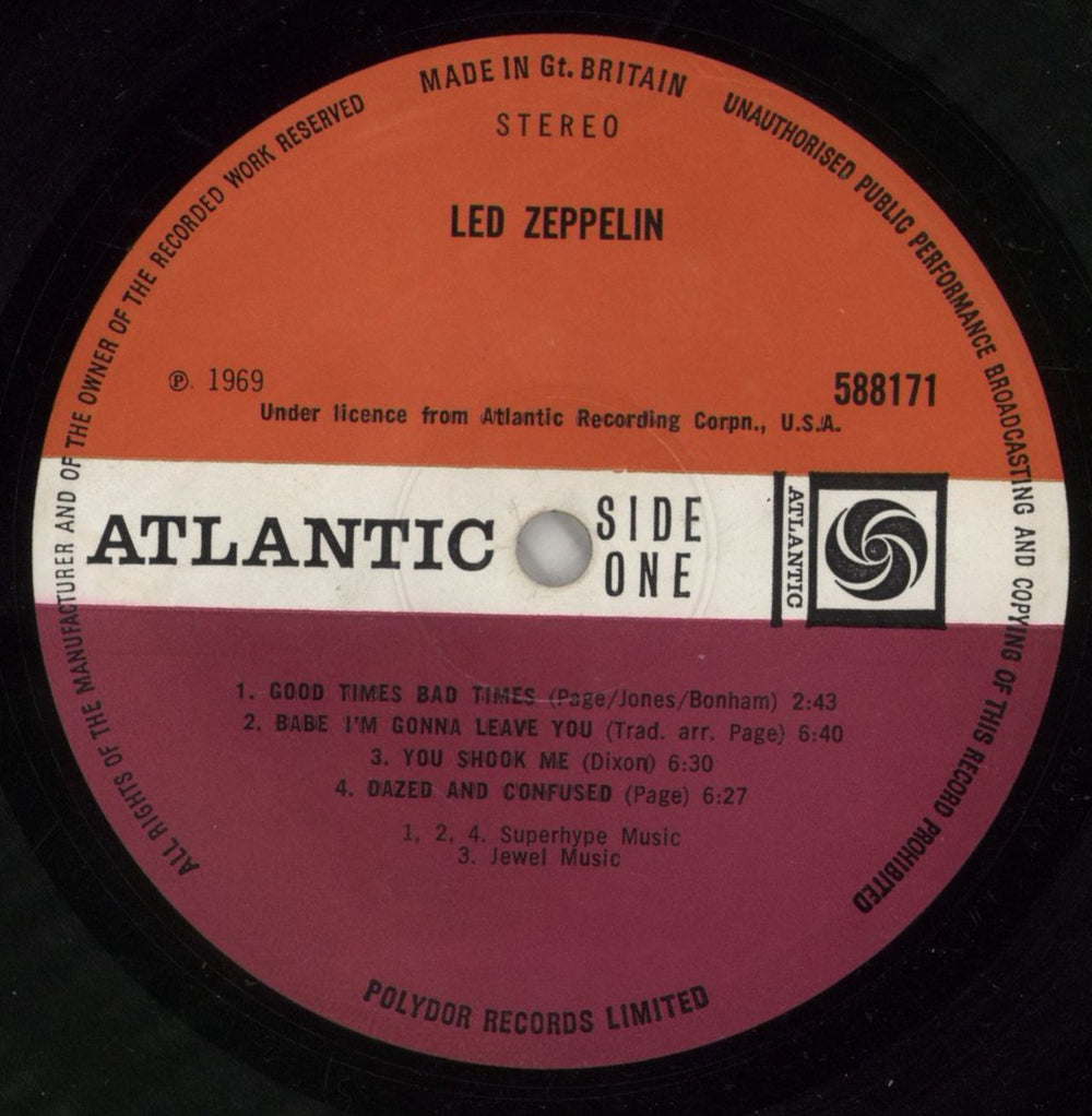 Led Zeppelin Led Zeppelin - 1st [B] - G UK vinyl LP album (LP record) ZEPLPLE651751