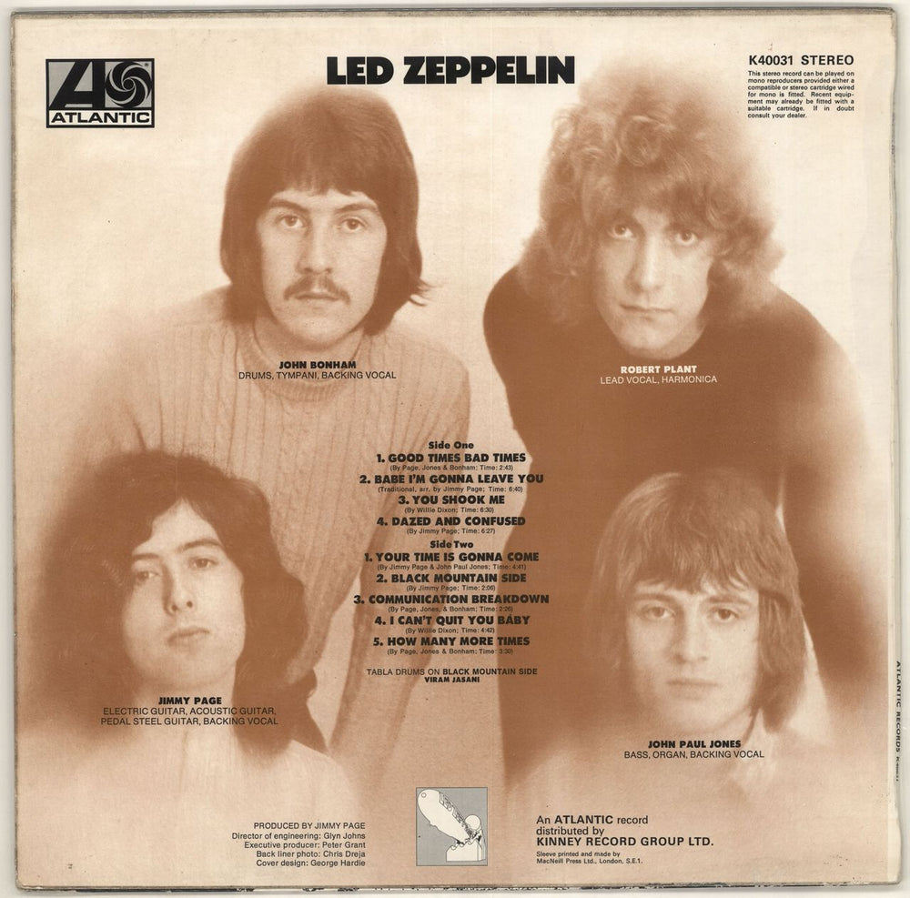 Led Zeppelin Led Zeppelin - 4th - VG UK vinyl LP album (LP record) ZEPLPLE722819