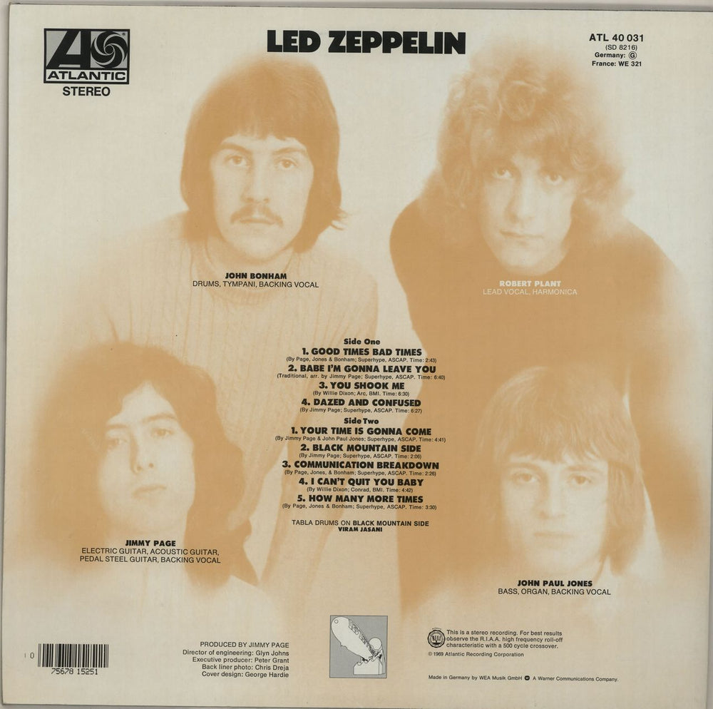 Led Zeppelin Led Zeppelin - barcoded p/s German vinyl LP album (LP record) ZEPLPLE653799