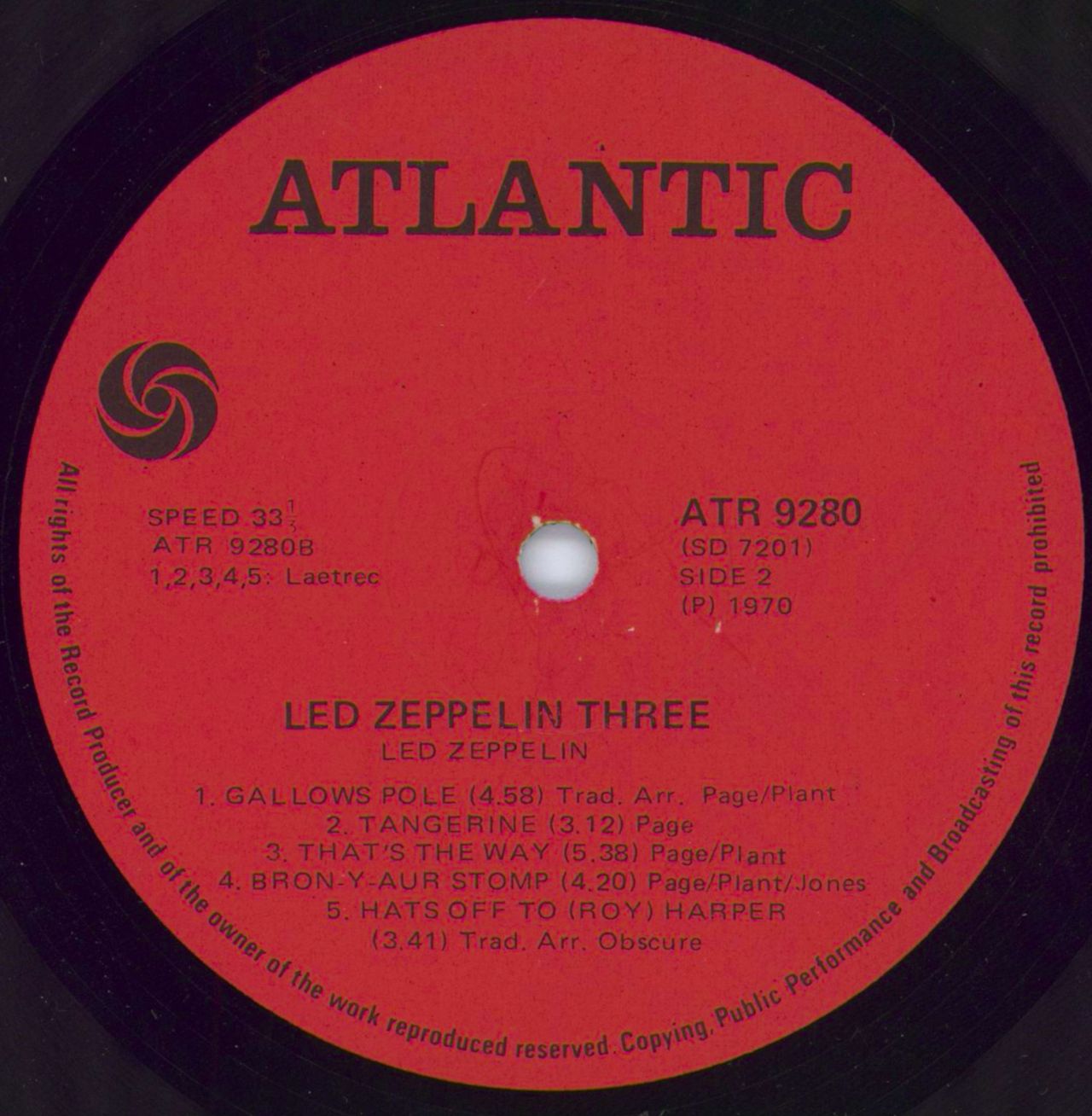 Led Zeppelin Led Zeppelin Three South African Vinyl LP — RareVinyl.com