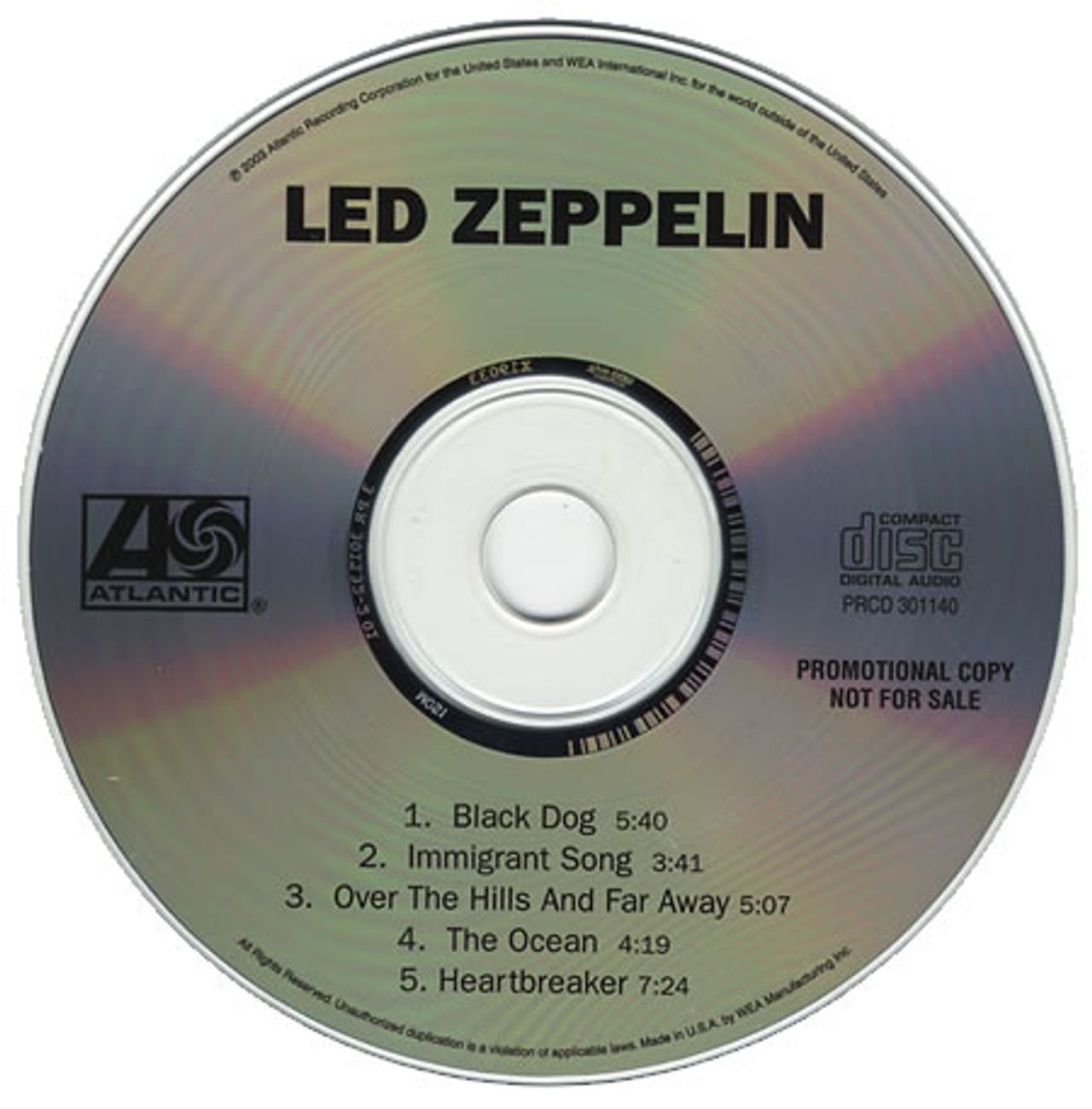 Led Zeppelin Led Zeppelin US Promo CD single