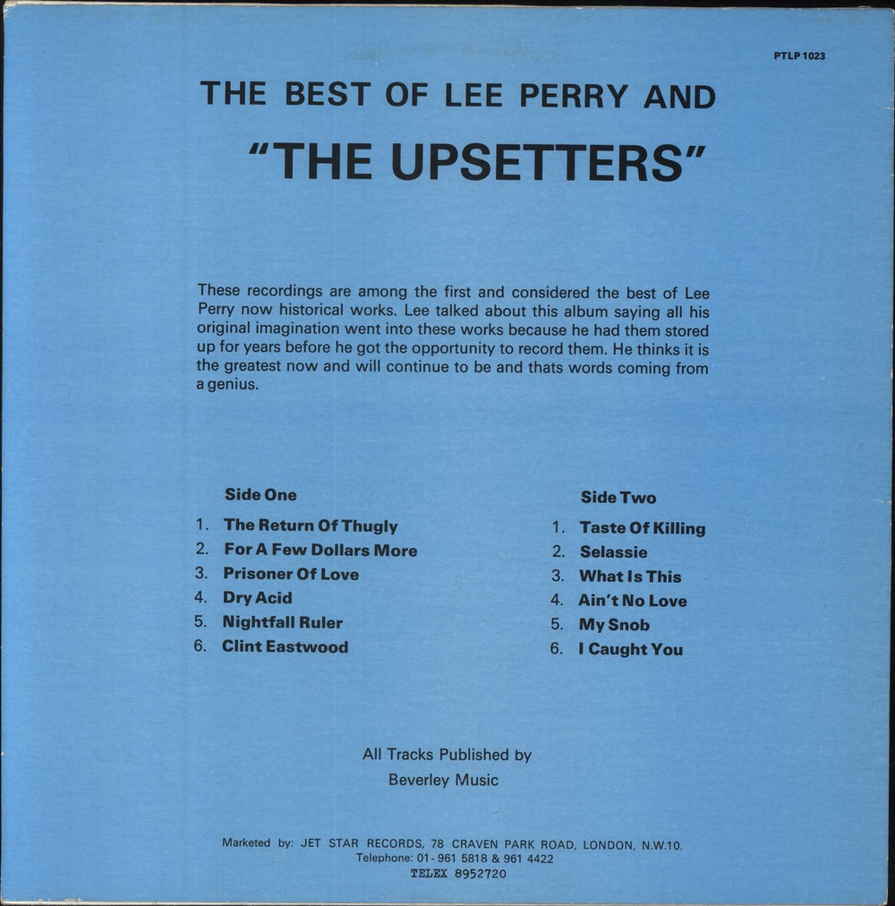 Lee Perry The Best Of Lee Perry And The Upsetters UK vinyl LP album (LP record)