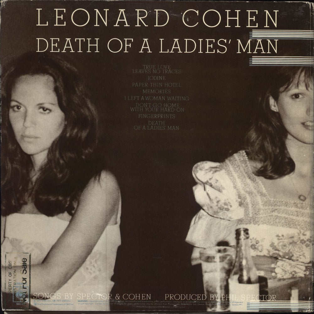 Leonard Cohen Death Of A Ladies Man - Ex -promo UK Promo vinyl LP album (LP record)