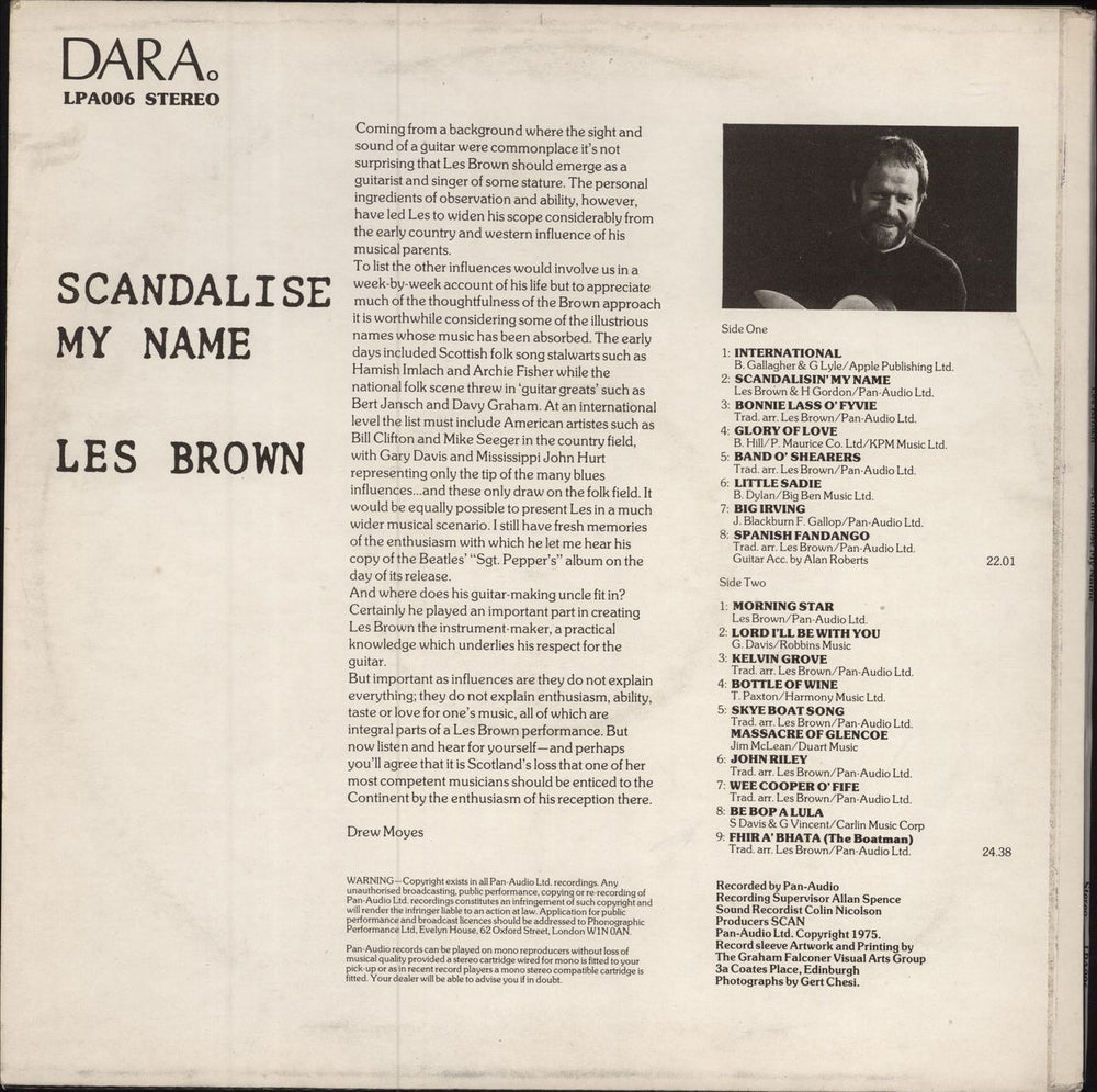 Les Brown (Country) Scandalise My Name UK vinyl LP album (LP record)