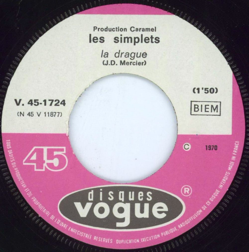 Les Simplets La Drague + Sleeve French 7" vinyl single (7 inch record / 45) 5J707LA802574