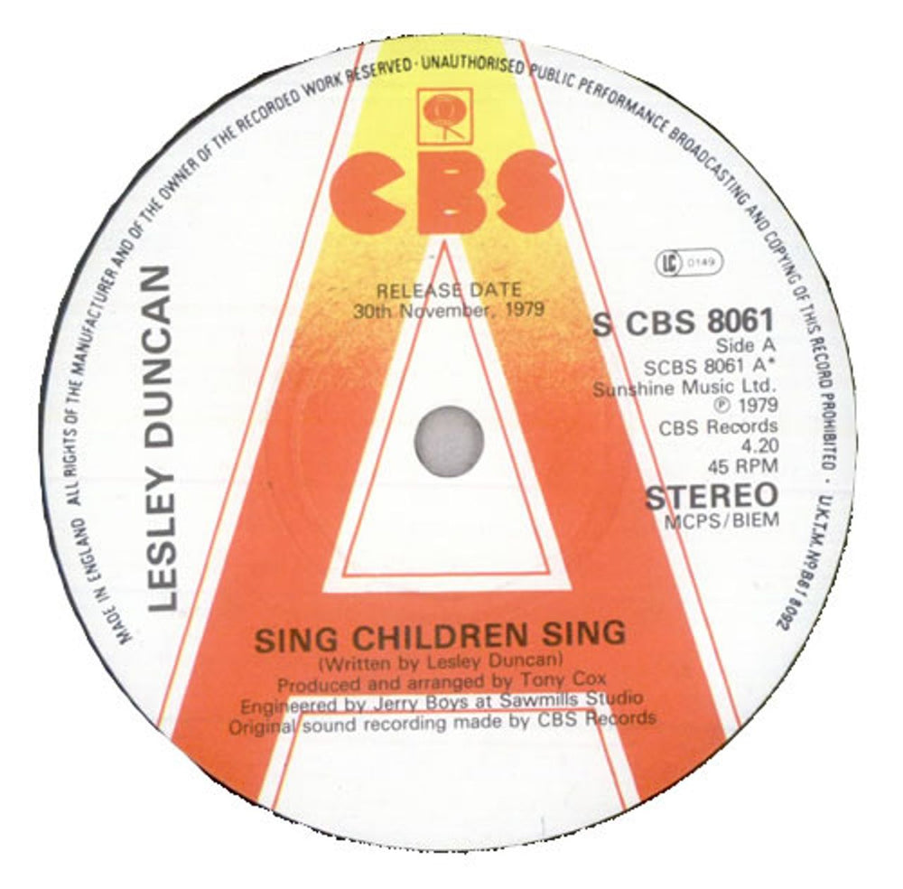 Lesley Duncan Sing Children Sing UK Promo 7" vinyl single (7 inch record / 45) LES07SI115239