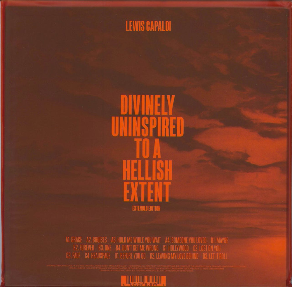 Lewis Capaldi Divinely Uninspired To A Hellish Extent: Extended Edition - RSD BF20 UK 2-LP vinyl record set (Double LP Album)