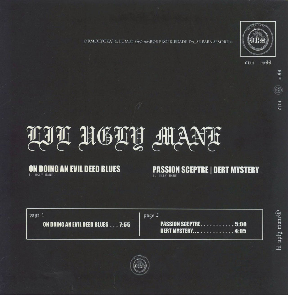 Lil Ugly Mane On Doing An Evil Deed Blues US 7" vinyl single (7 inch record / 45)