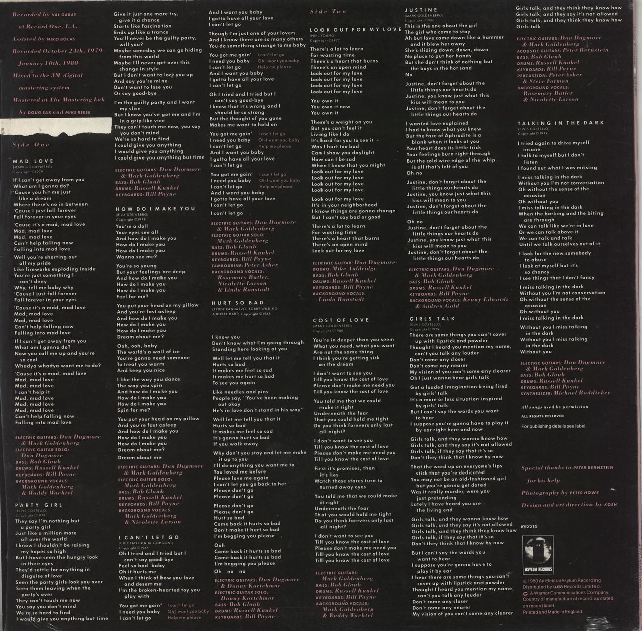 Linda Ronstadt Mad Love - shrink UK Vinyl LP — RareVinyl.com