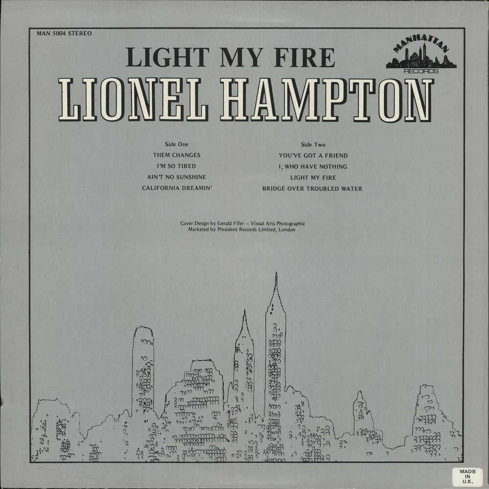 Lionel Hampton Light My Fire UK vinyl LP album (LP record)