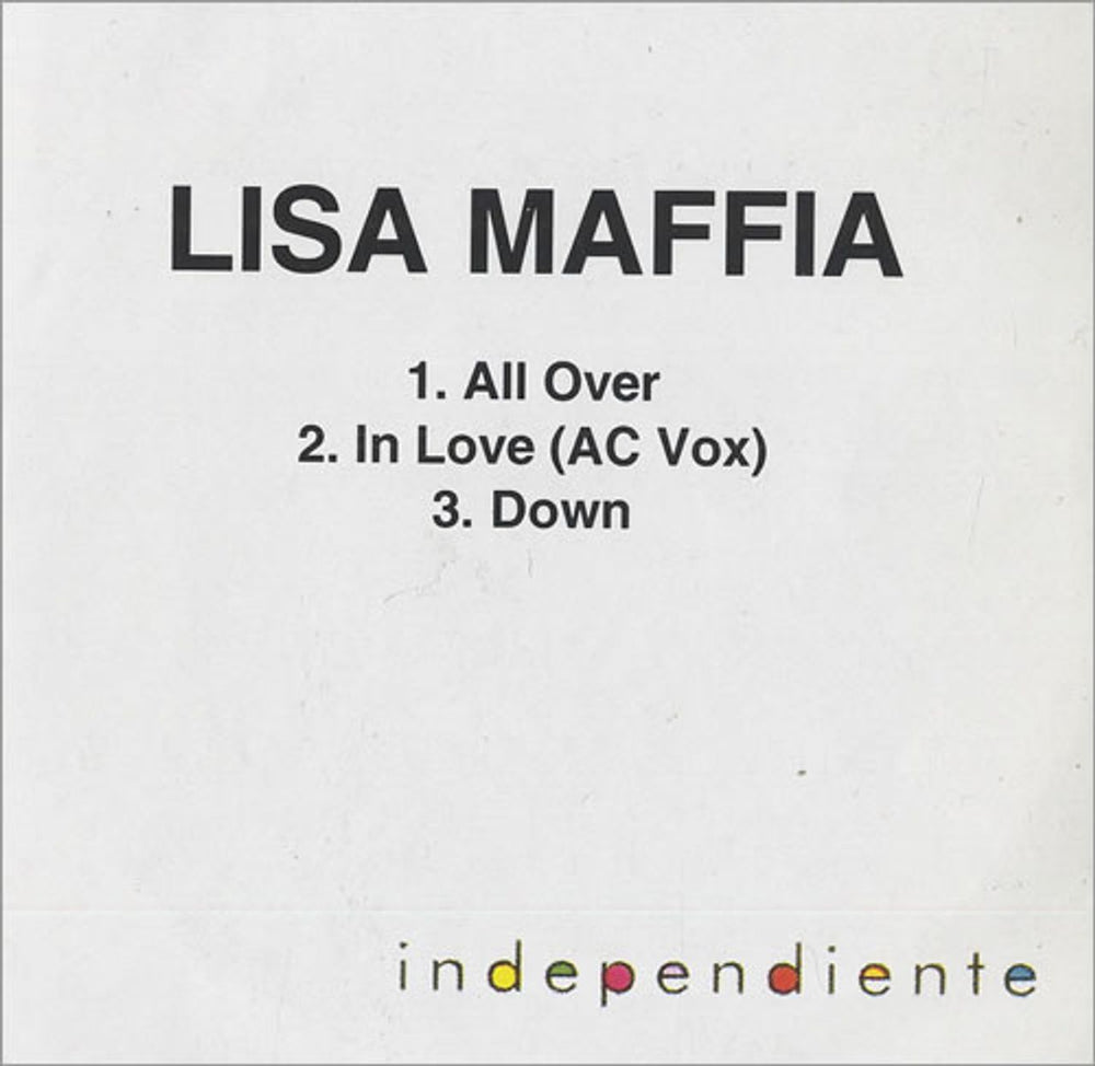 Lisa Maffia All Over UK Promo CD-R acetate CD-R ACETATE