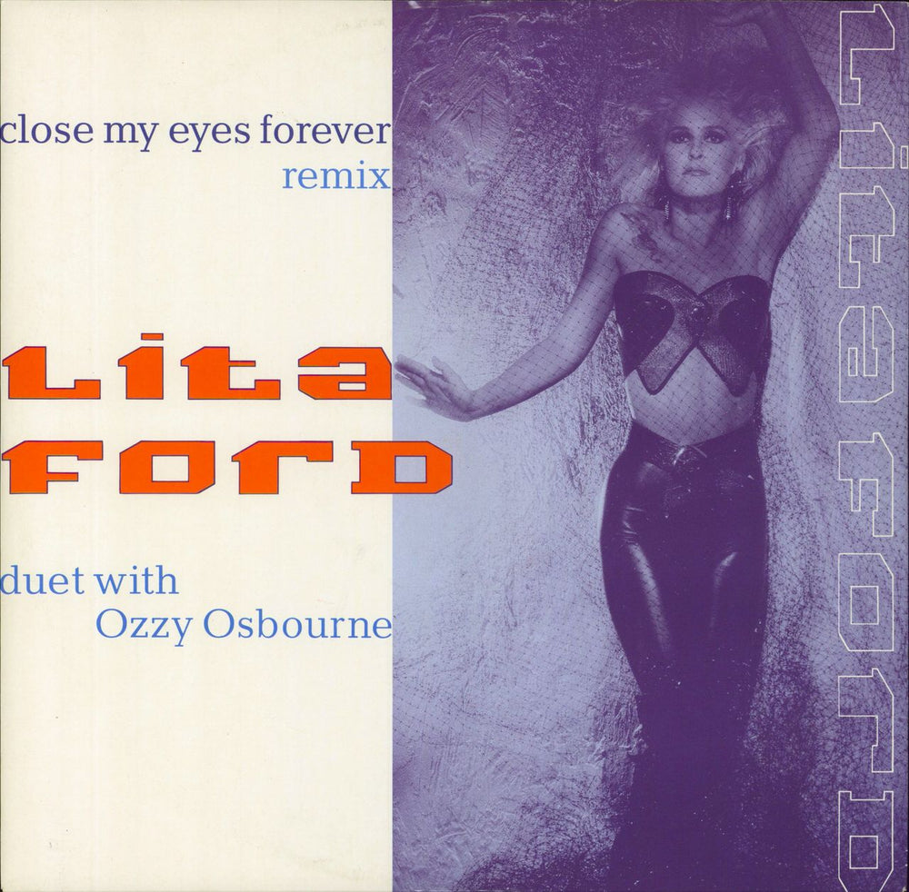 Lita Ford Close My Eyes Forever: Remix UK 12" vinyl single (12 inch record / Maxi-single) PT49410