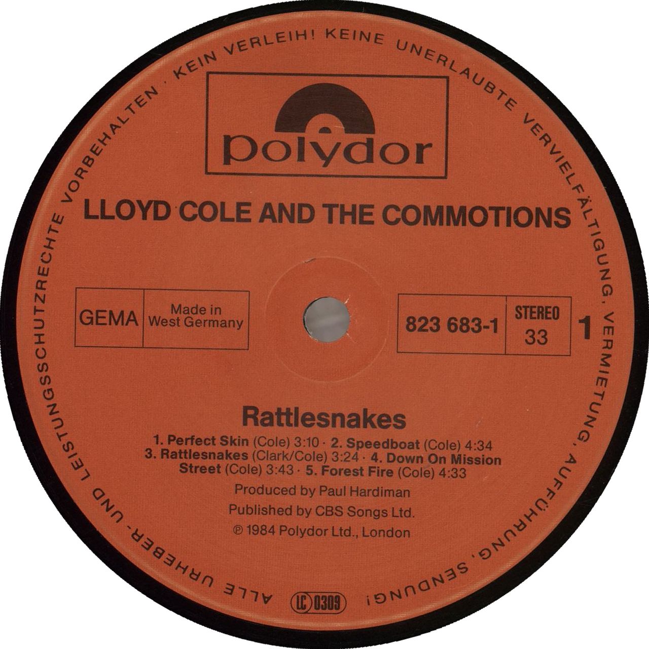 platform Luftfart bind Lloyd Cole Rattlesnakes German Vinyl LP — RareVinyl.com