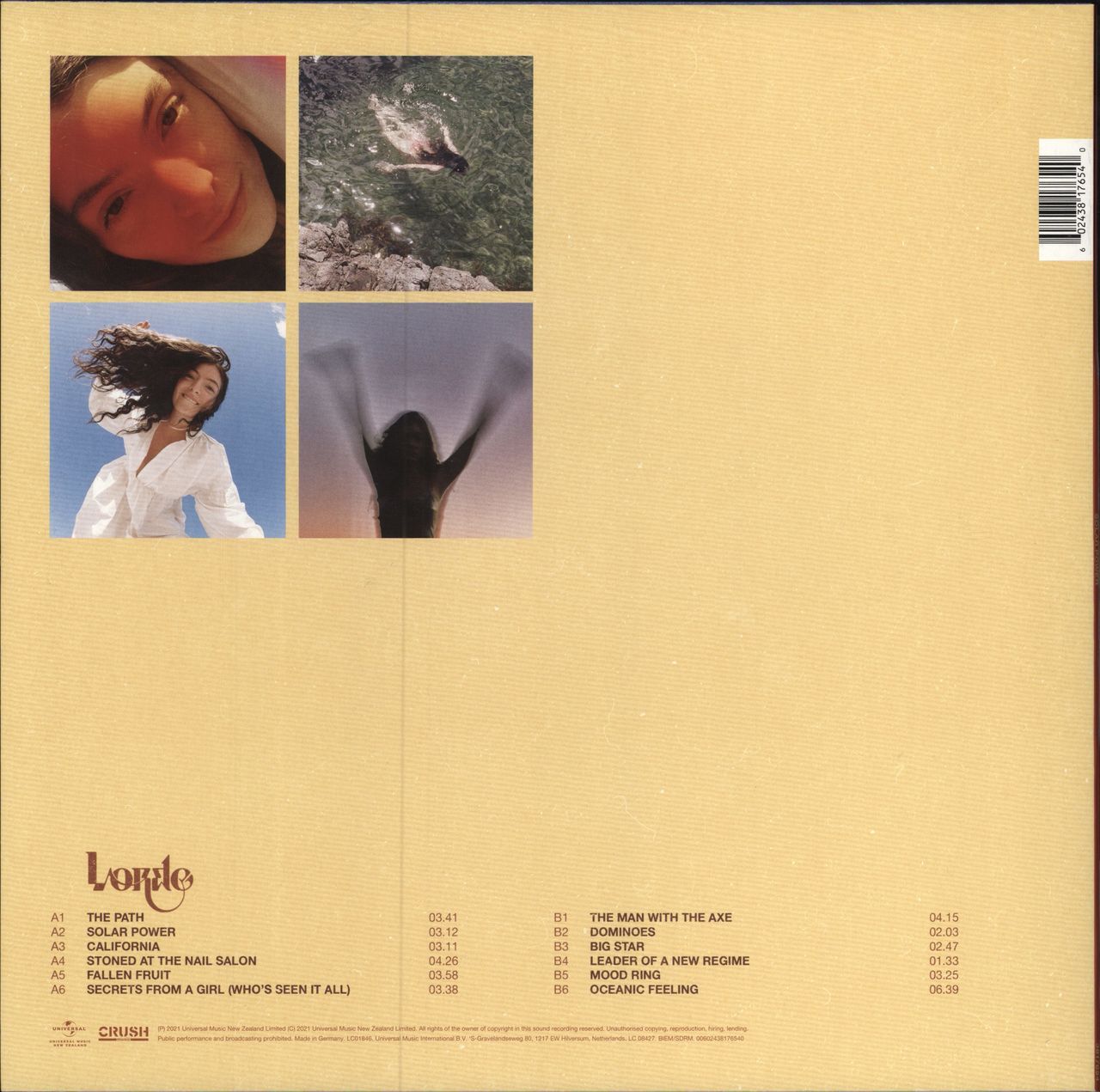 Lorde Solar Power - Orange Marbled vinyl UK vinyl LP album (LP record) 602438176540