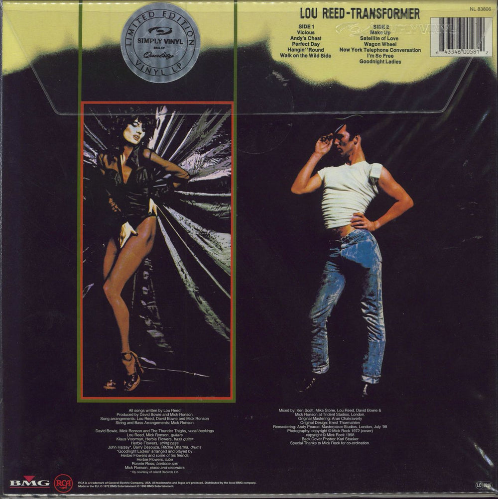 Lou Reed Transformer UK vinyl LP album (LP record) 643346005812