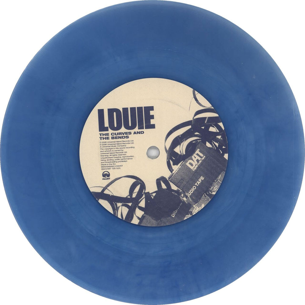 Louie The Curves And The Bends - Blue vinyl UK 7" vinyl single (7 inch record / 45) LFP07TH716736