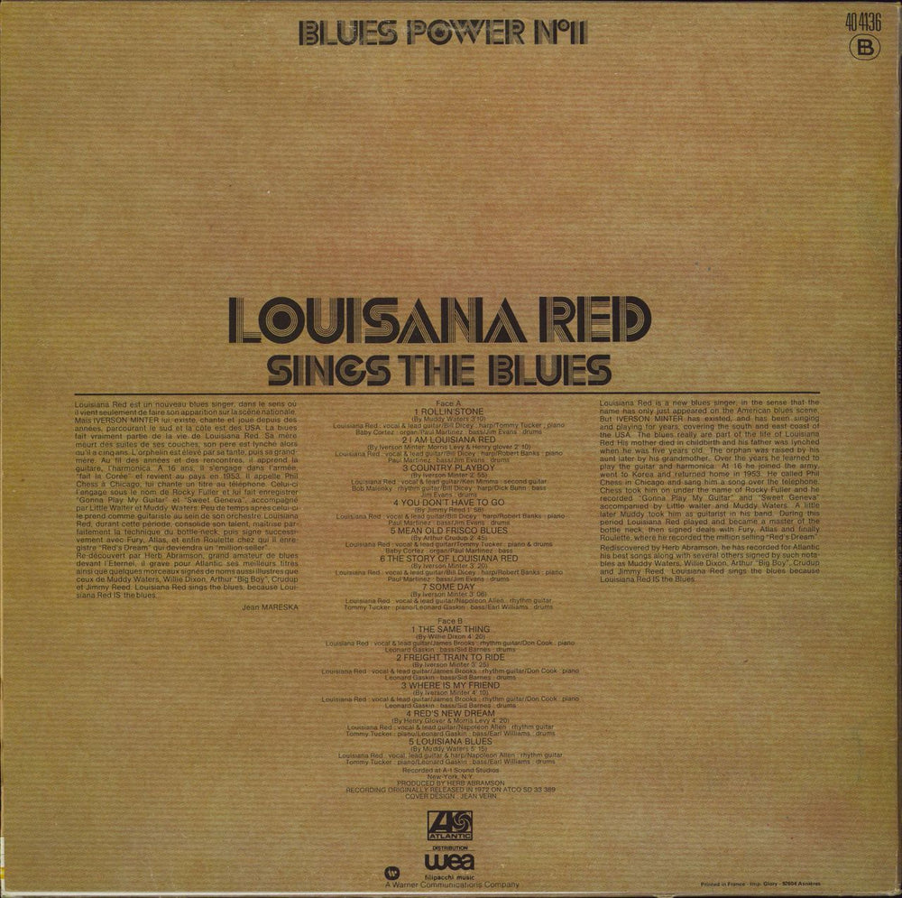 Louisiana Red Sings The Blues UK vinyl LP album (LP record)
