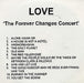 Love The Forever Changes Concert UK Promo CD-R acetate CD-R ACETATE