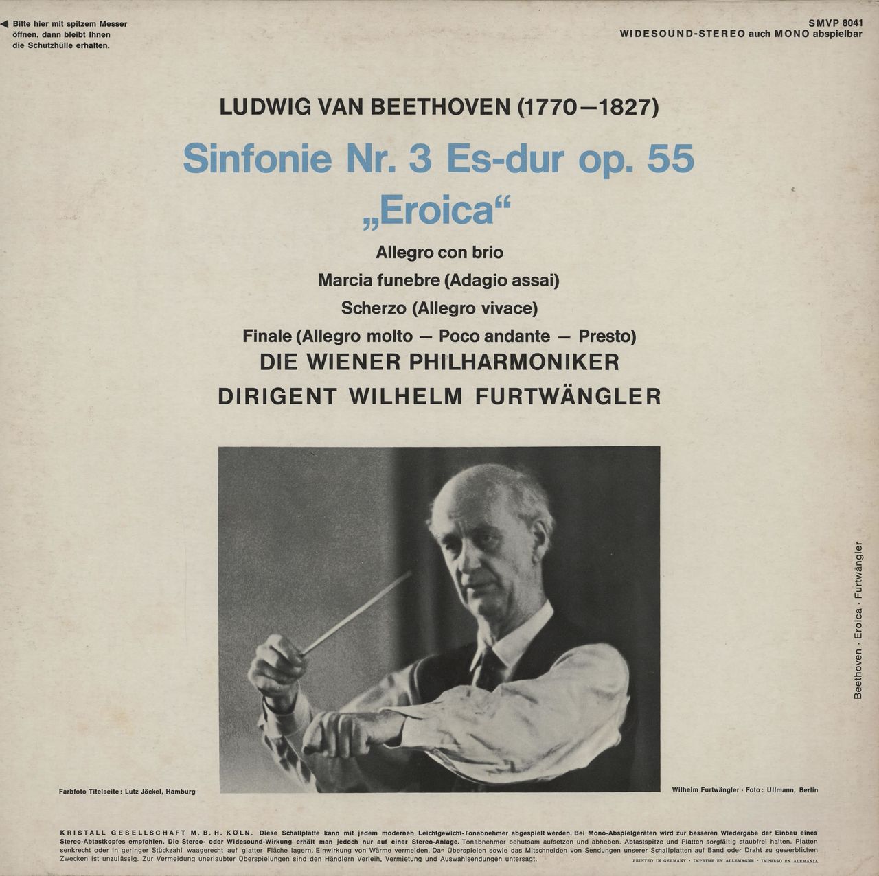 Ludwig Van Beethoven Eroica German vinyl LP album (LP record)