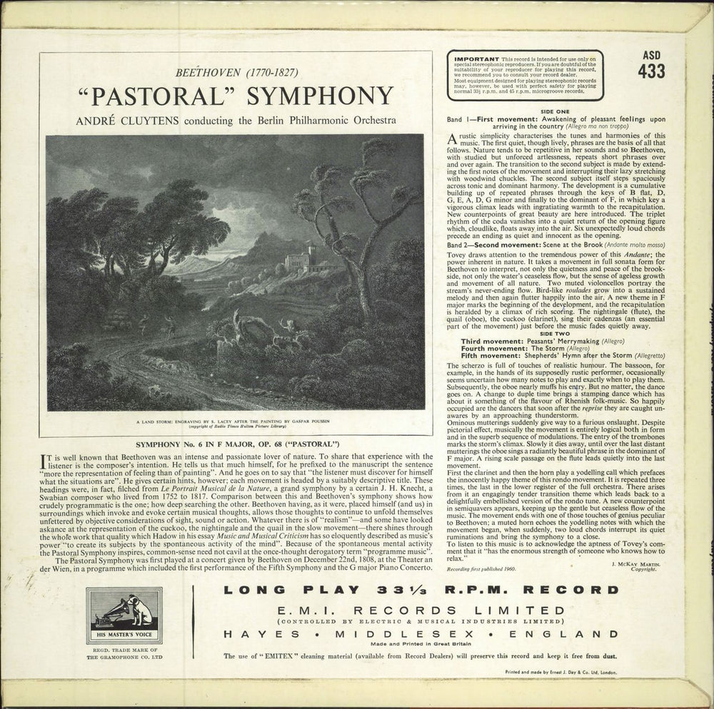 Ludwig Van Beethoven "Pastoral" Symphony - 1st UK vinyl LP album (LP record)