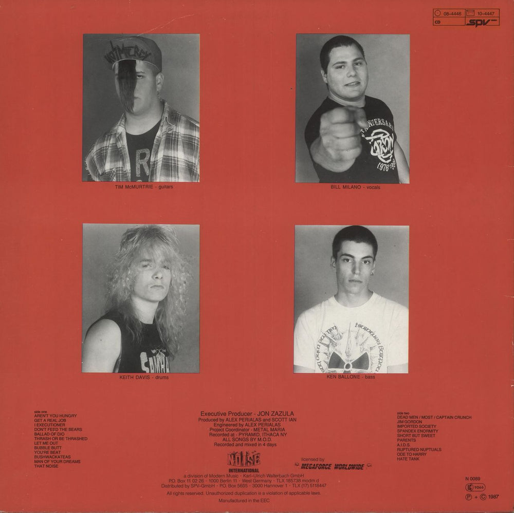 M.O.D. U.S.A For M.O.D German vinyl LP album (LP record)