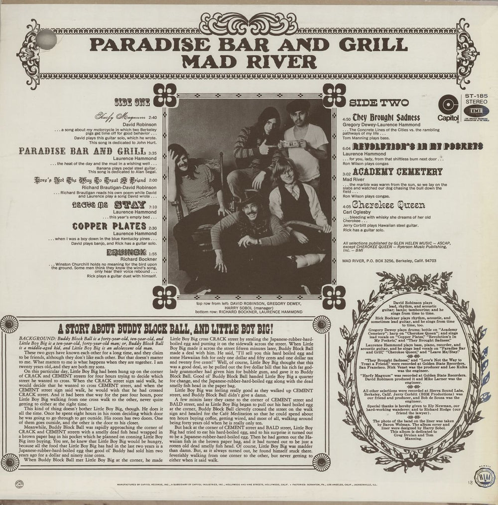 Mad River Paradise Bar And Grill US vinyl LP album (LP record)