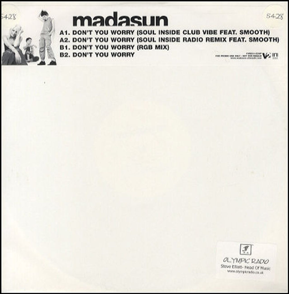 Madasun Don't You Worry UK Promo 12" vinyl single (12 inch record / Maxi-single) VVR5011536P