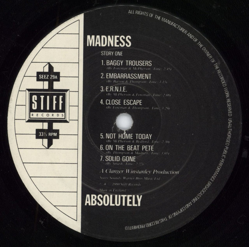 Madness Absolutely + Inner - 1st - EX UK vinyl LP album (LP record) MDNLPAB794017