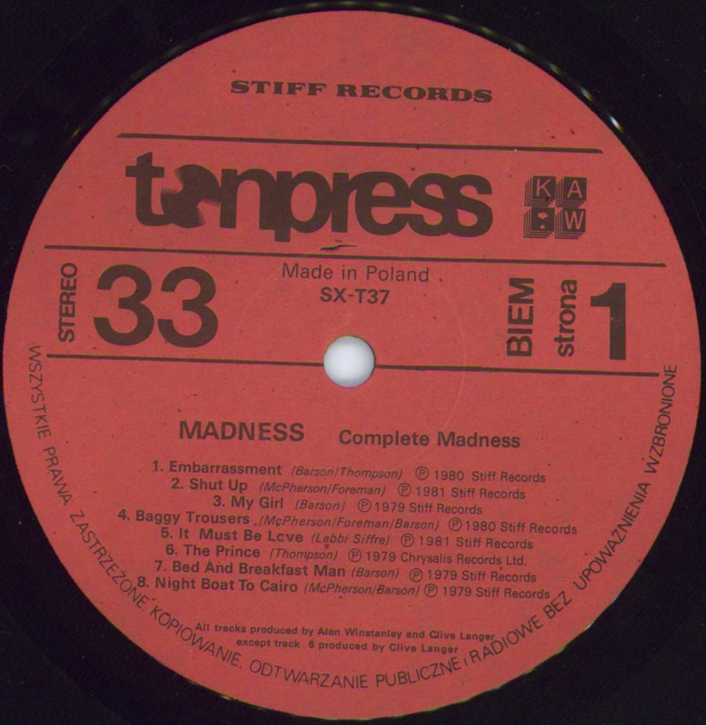 Madness Complete Madness Polish vinyl LP album (LP record) MDNLPCO601114