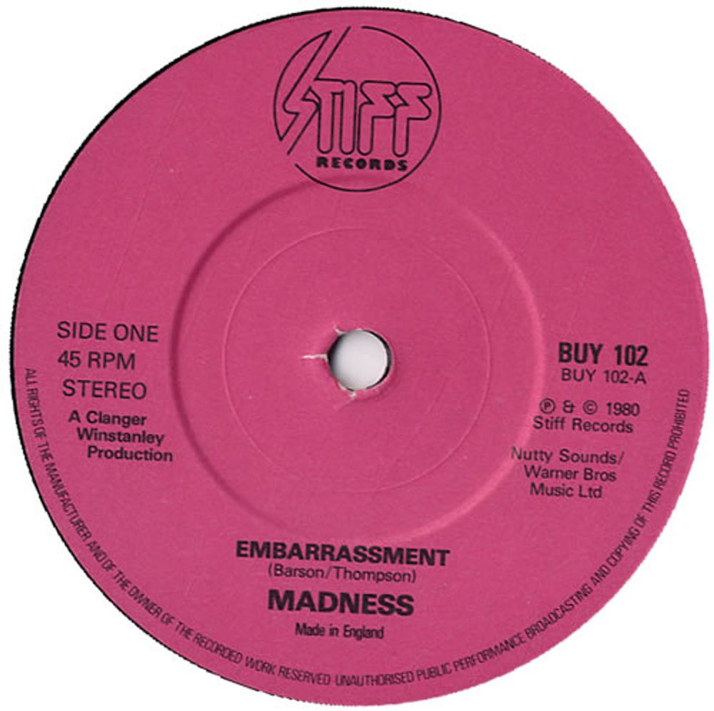 Madness Embarrassment - 2nd - P/S UK 7" vinyl single (7 inch record / 45) MDN07EM14680