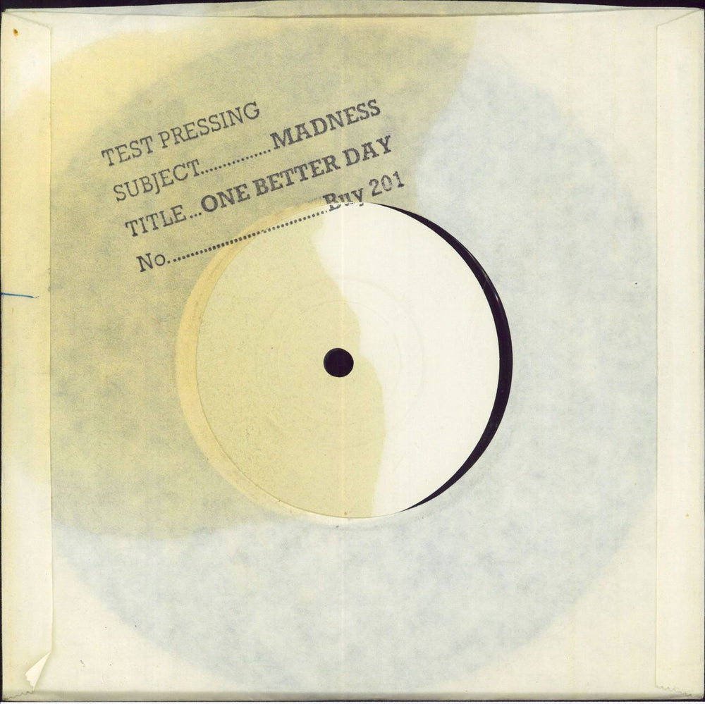 Madness One Better Day - Test Pressing UK 7" vinyl single (7 inch record / 45) BUY201