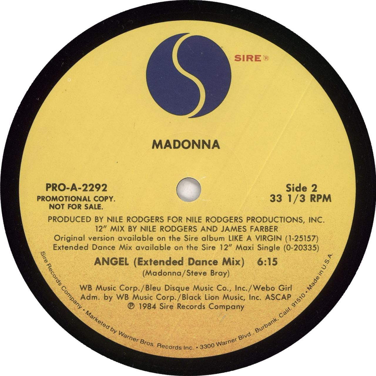 Madonna Angel US Promo 12 vinyl — RareVinyl.com
