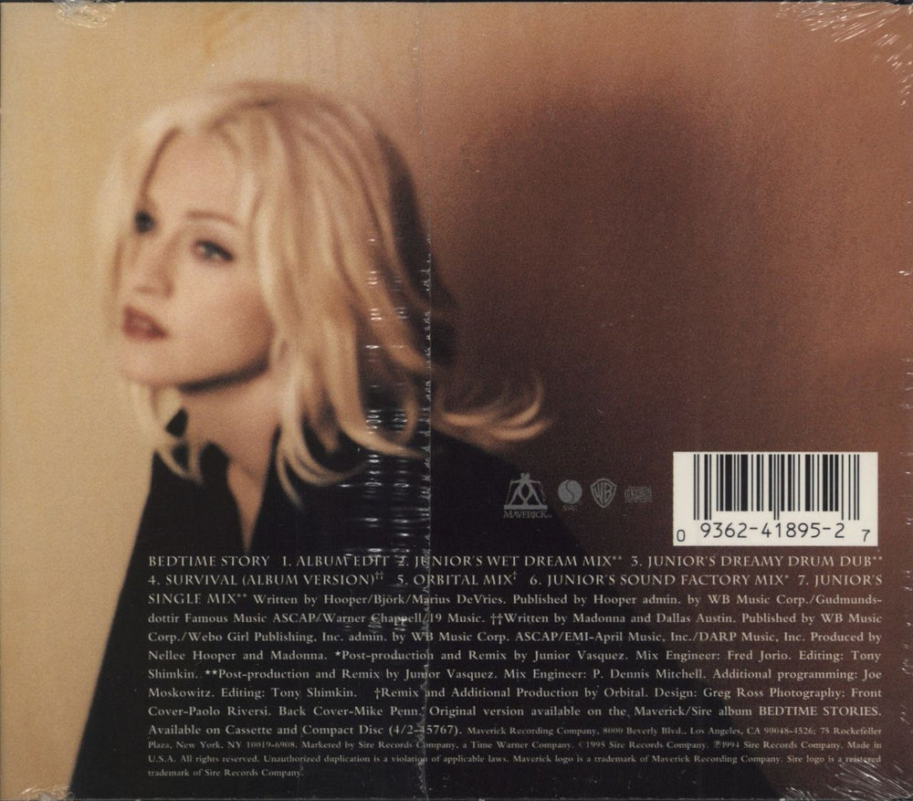 Madonna Bedtime Story - Sealed Ecopak US CD single (CD5 / 5") 093624189527