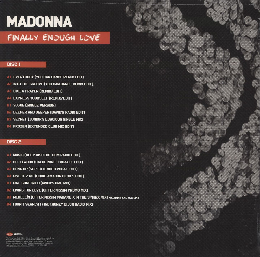 Madonna Finally Enough Love - Silver Vinyl - Sealed UK 2-LP vinyl record set (Double LP Album) 081227883584