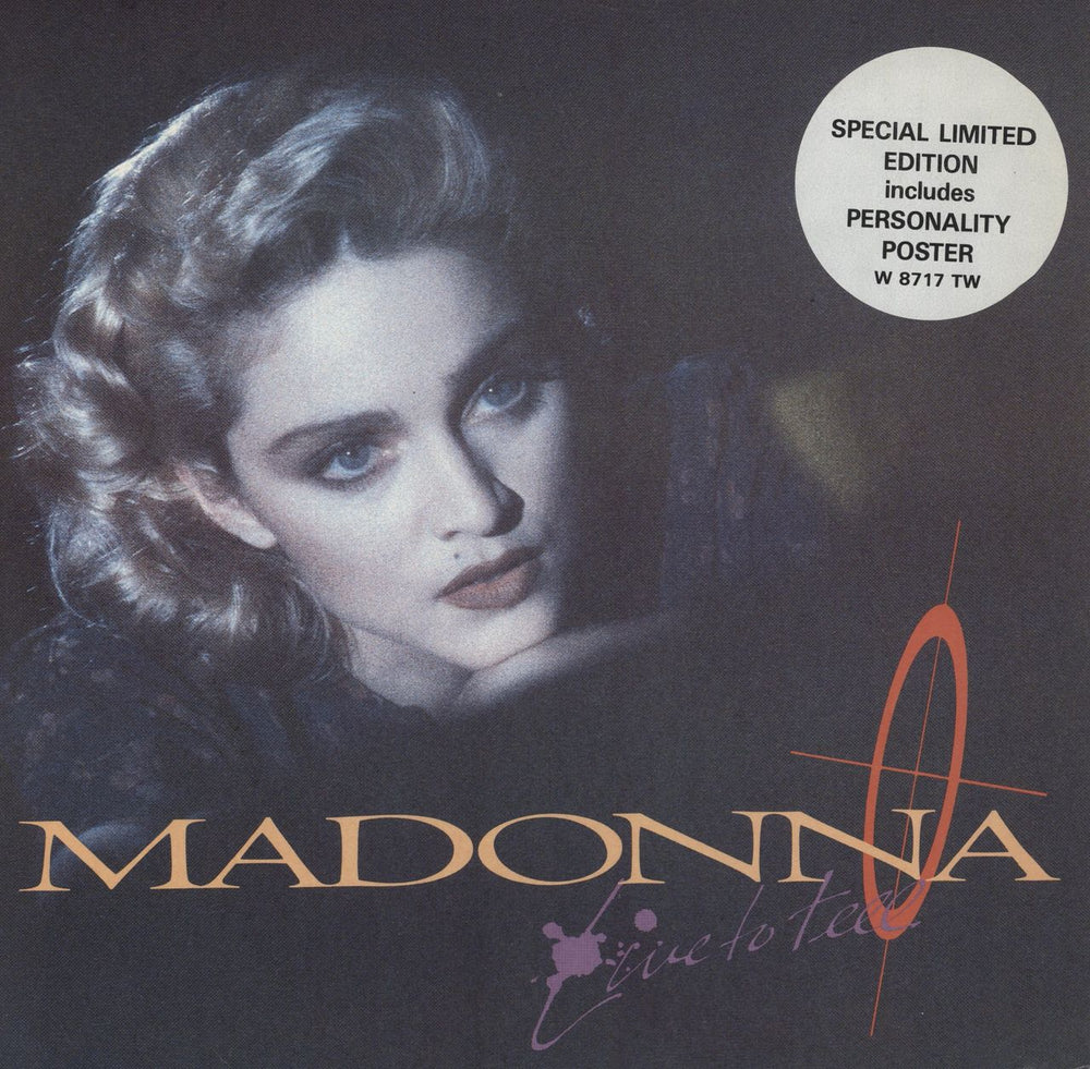 Madonna Live To Tell + Sleeve + Poster UK 12" vinyl single (12 inch record / Maxi-single) W8717T