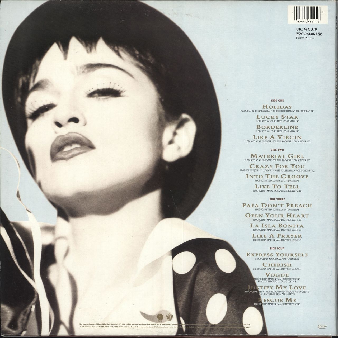 Madonna The Immaculate Collection - EX UK 2-LP vinyl record set (Double LP Album) 075992644013