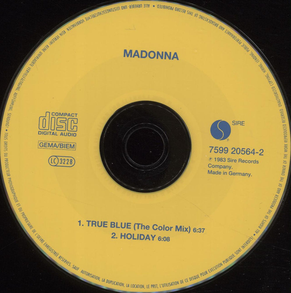 Madonna True Blue German CD single (CD5 / 5") 075992056427