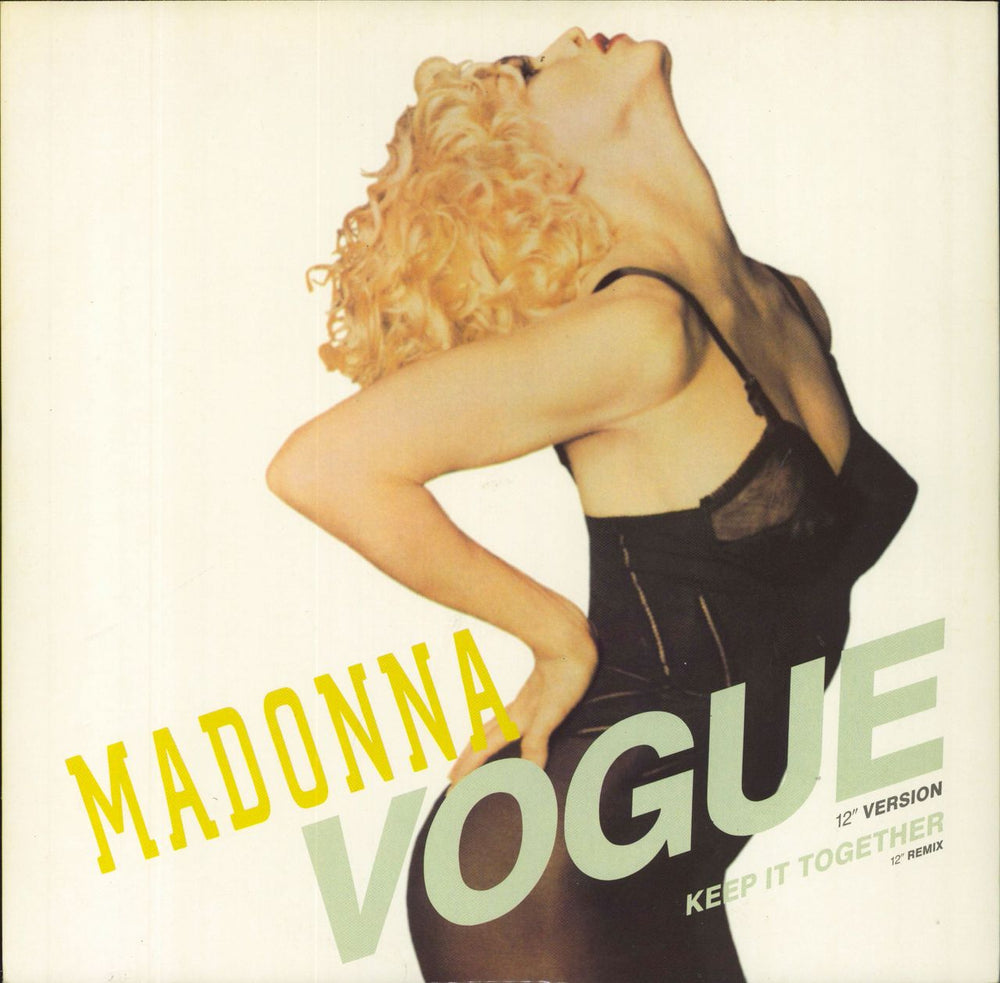 Madonna Vogue - Barcoded labels UK 12" vinyl single (12 inch record / Maxi-single) W9851T