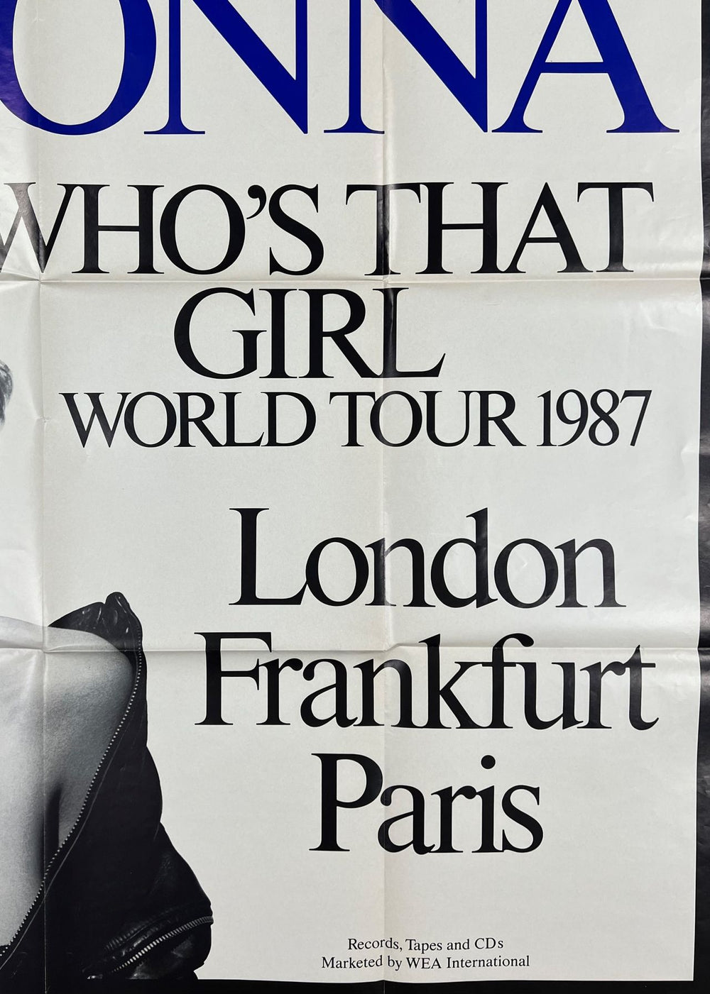 Madonna Who's That Girl World Tour 1987 UK Promo poster