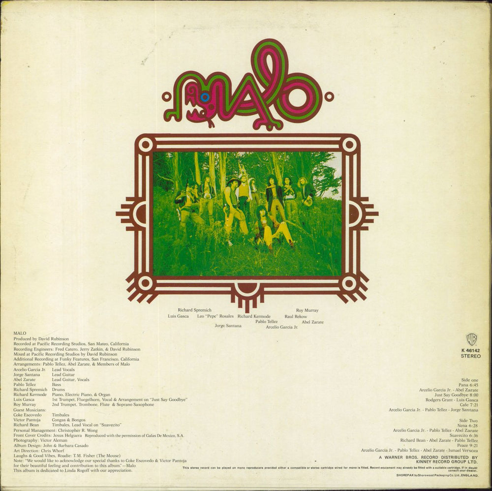 Malo Malo UK vinyl LP album (LP record)