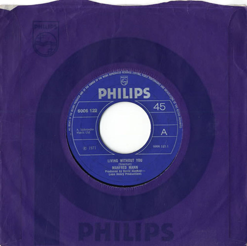 Manfred Mann Living Without You UK 7" vinyl single (7 inch record / 45) 6006122